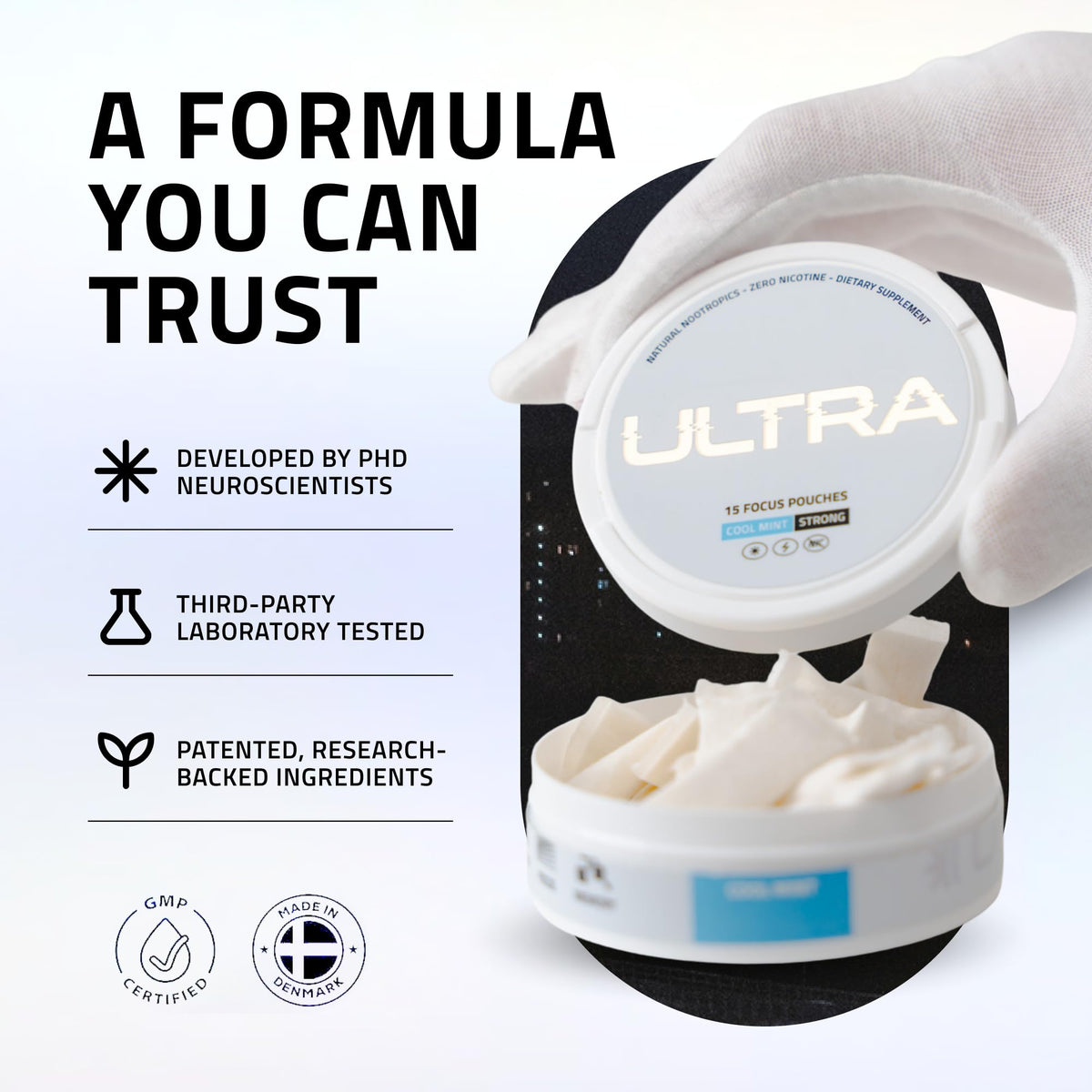 Ultra Focus Pouches (Variety Pack, 3 Cans) Nicotine and Caffeine Free