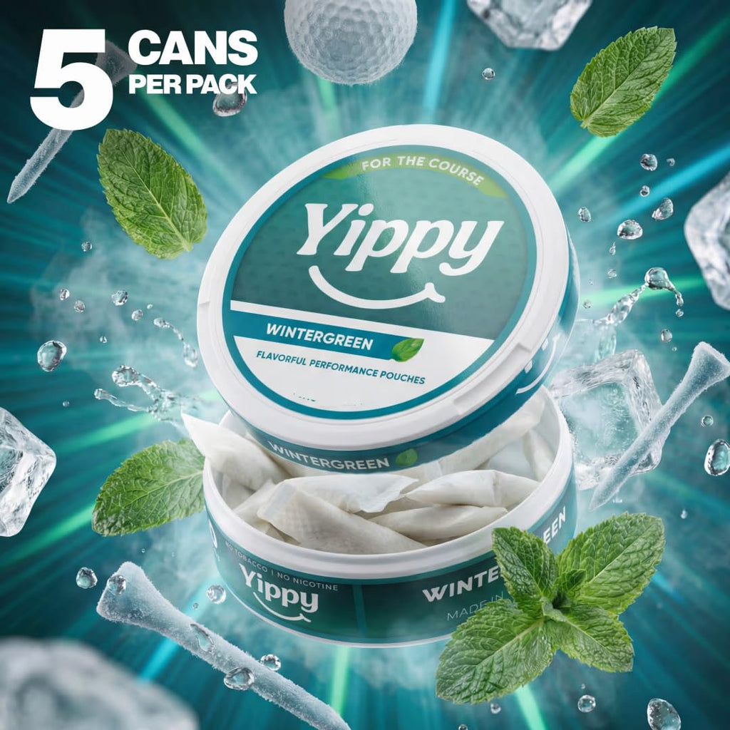 Yippy for the Course Nootropic Pouches - Caffeine-Free Golf Focus Pouches with L-Theanine, L-Tyrosine, Rhodiola & Ashwagandha - No Nicotine, No Tobacco - 5 Pack (Transfusion)