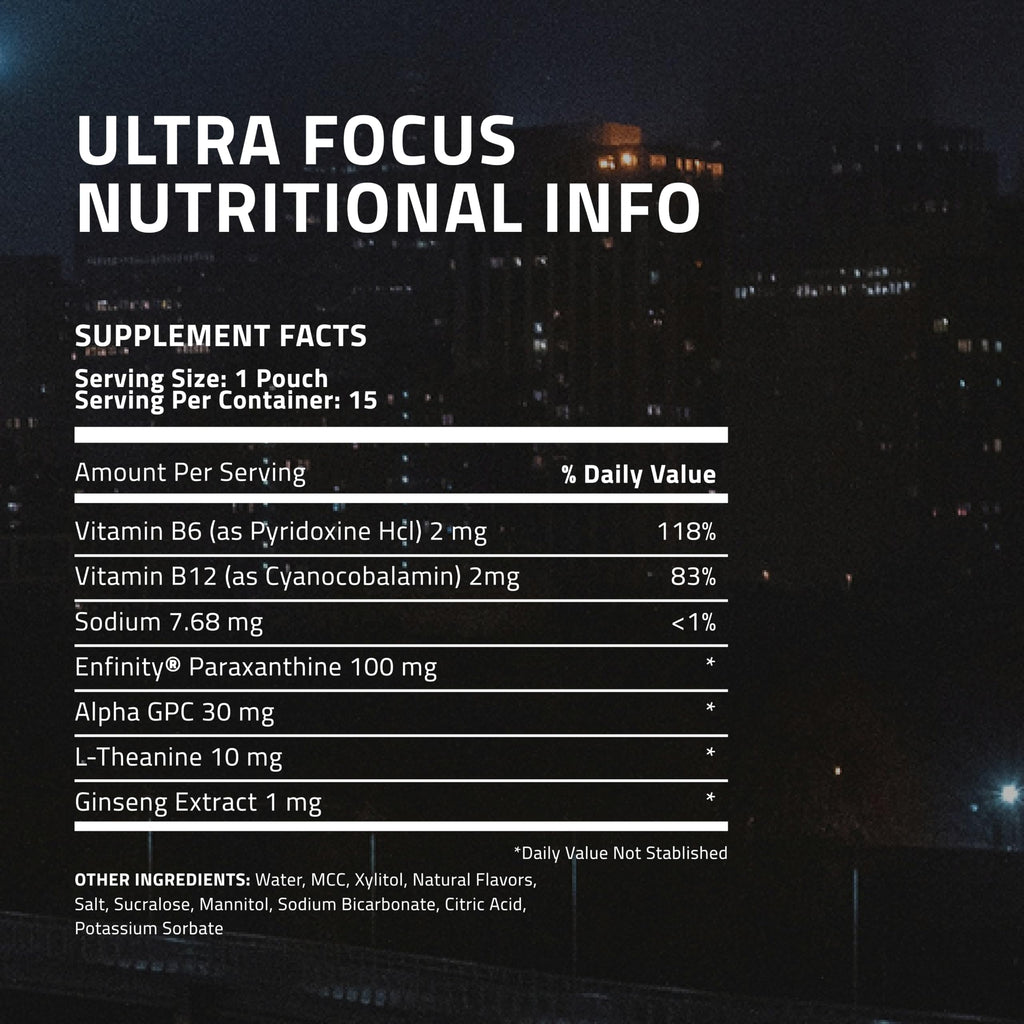 Ultra Focus Pouches (Variety Pack, 3 Cans) Nicotine and Caffeine Free