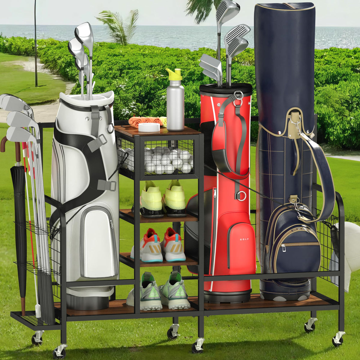 Golf Gear Wheels Storage Rack