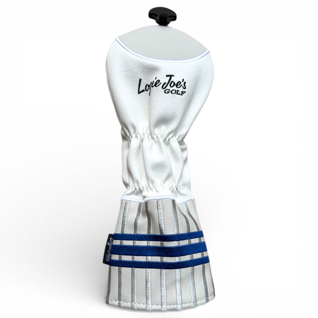 Sock Fairway Headcover – Premium Faux Leather Fairway Wood Cover – Elastic Fit – Blue Stripe