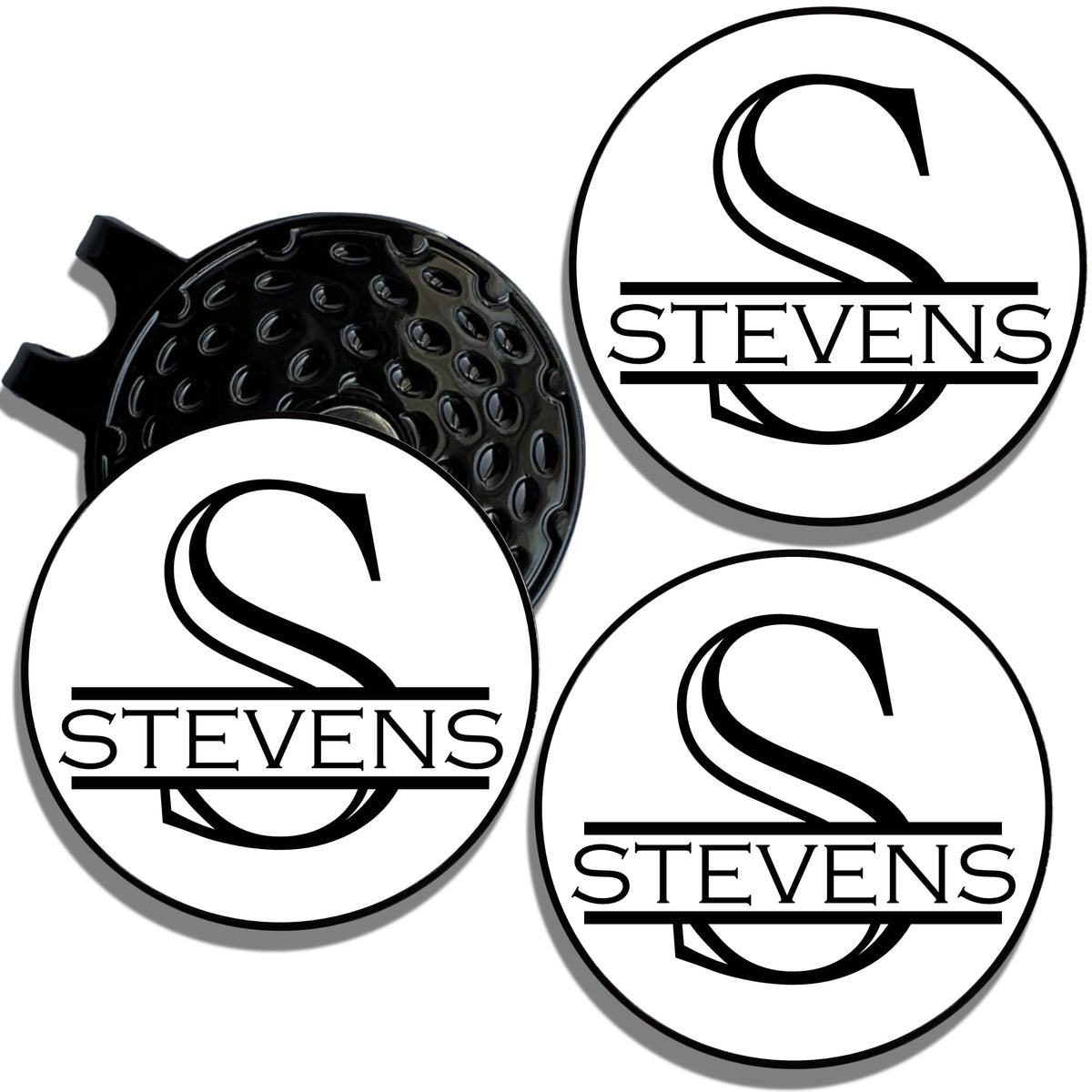 Magnetic Golf Hat Marker Clips - Monogrammed 3 Pack