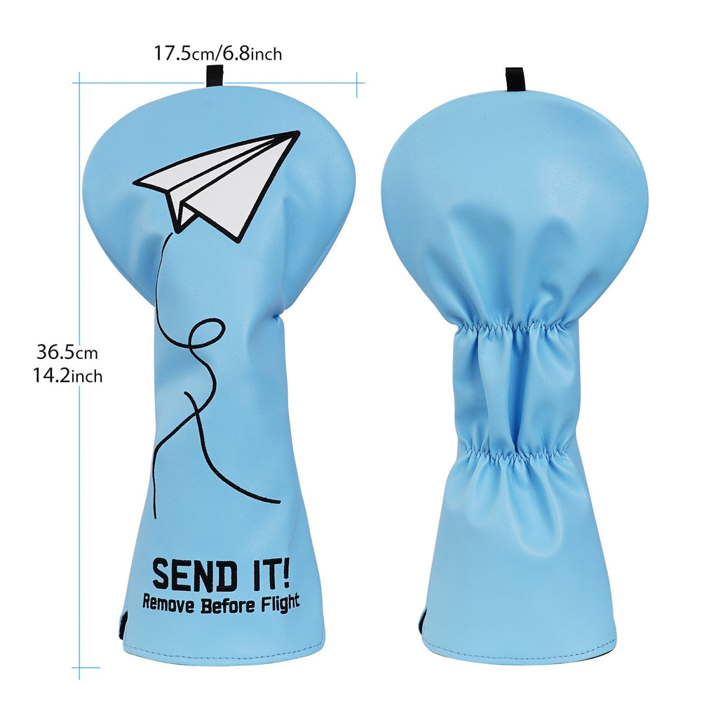 Blue Paper Airplane SEND IT! Headcover