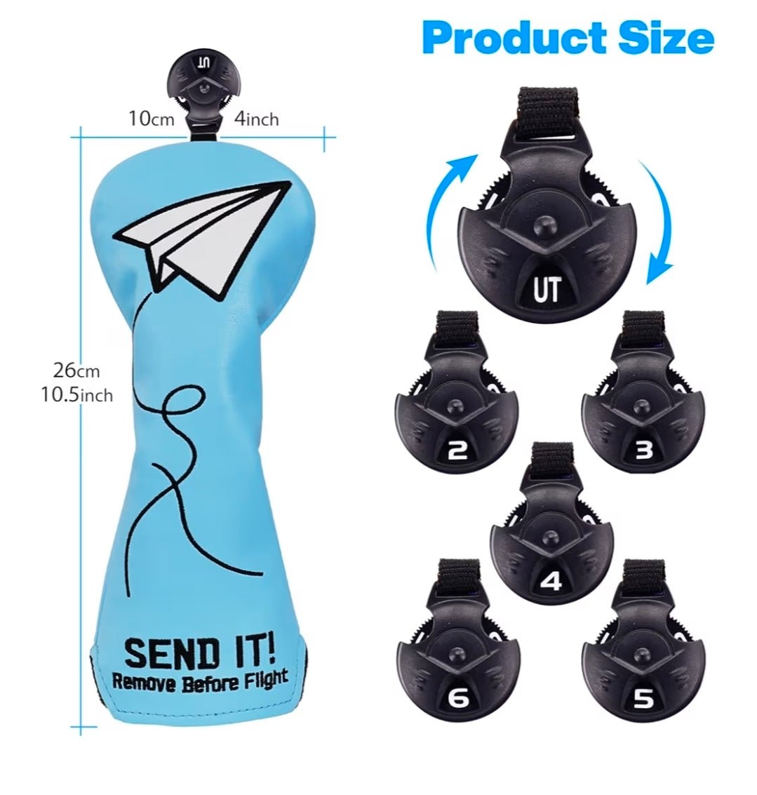 Blue Paper Airplane SEND IT! Headcover