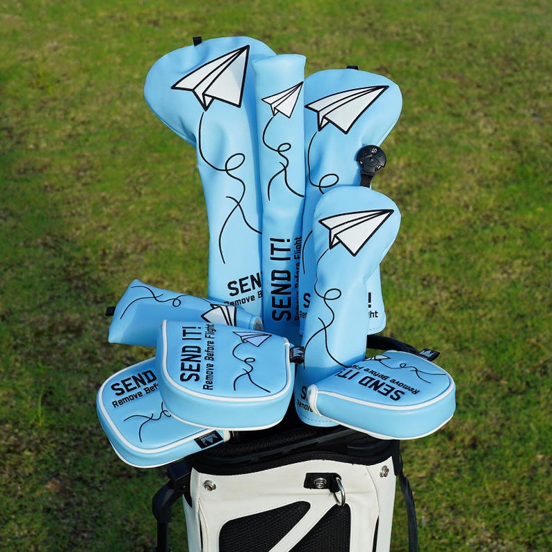 Blue Paper Airplane SEND IT! Headcover