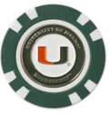 Officially Licensed Miami Hurricanes Poker Chip Ball Marker